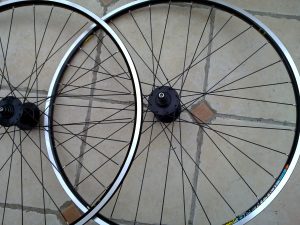 Mavic Open Pro rims with Goldtec track hubs and ACI Alpina spokes perfect for my Singlespeed