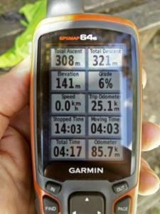Garmin GPSMAP 64s. You can see all details concerning, the distance walked, the grade, descent, speed etc