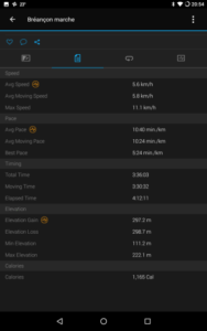 Garmin GPSMAP 64s. The correct data showing from the Forerunner 220