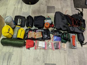 GTJ - La grande traversée du Jura. My rucksack contents with four days of dried food.