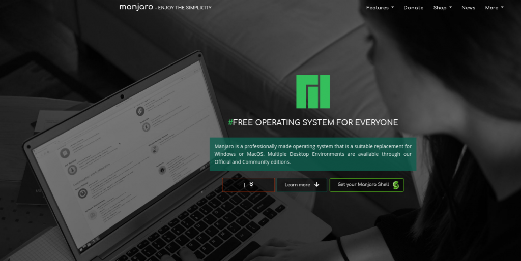 Goodbye Windows Hello Manjaro Linux. Home page for Manjaro.com