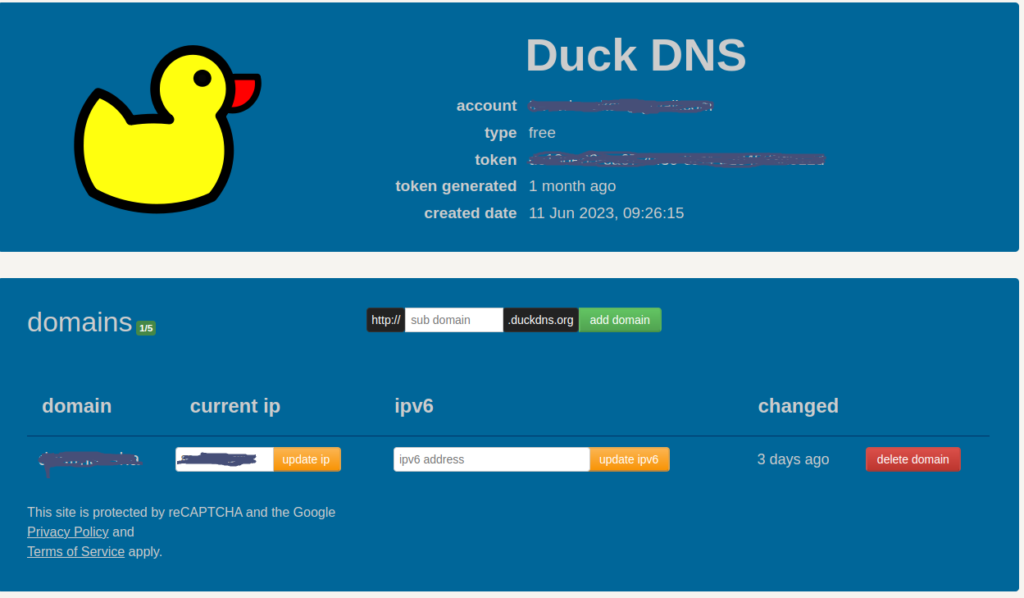 DuckDns home page, once you have created your account, just fill in the sub domain section
